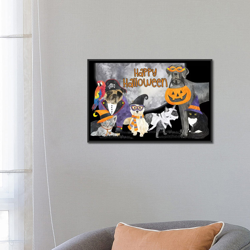 « fright night friends i », reproduction d’art sur toile tendue Tara Reed, H 40 po x l 60 po x P 1,5 po, Pas de tapis