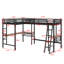 Lit mezzanine simple en métal avec bureau