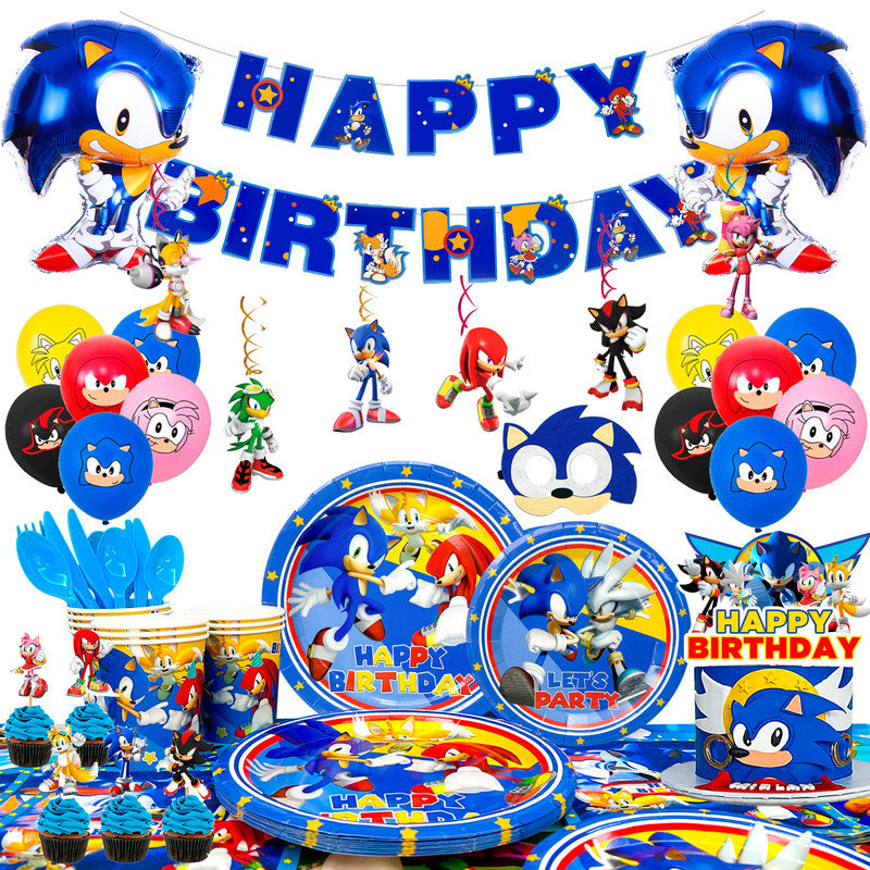 Sonic Birthday Party Supplies,Sonic Birthday Decorations & Tableware Set