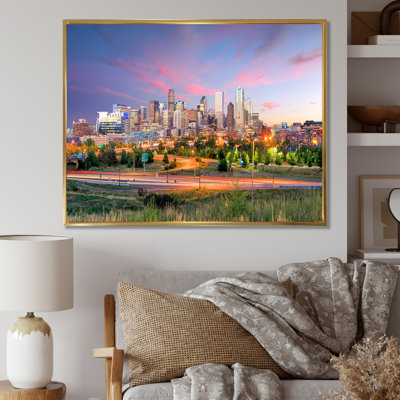 " Panorama Denver Skyline At Night "