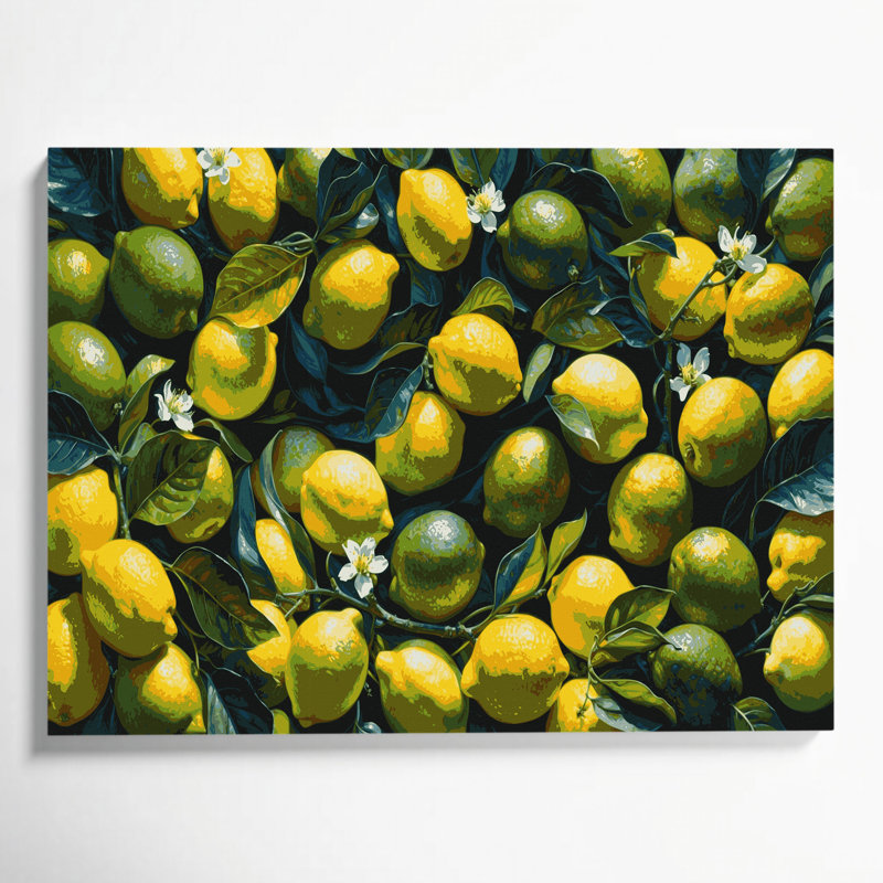 «Fruit Meyer», art mural sur toile vert citron, H 16 po x l 20 po