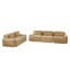 Ensemble de canapé 2 pièces 5 places en velours côtelé avec sièges profonds et coussins capitonnés sans assemblage, beige sable-129204975