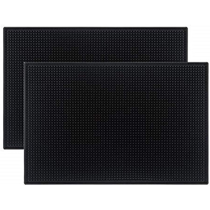 Tapis de bar - noir - caoutchouc, tapis antidérapant pour sécher la vaisselle et les dégâts renversés