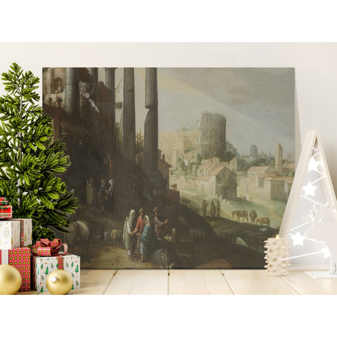 Ancient Roman Scene Canvas Wall Art, Gallery Wrapped Canvas Print, Ready to Hang, Archival Inks, Colosseum, Modern Decor, Statement Piece