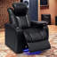 Fauteuil inclinable électrique 37,8 po 1 pièce fabriqué avec nappa de grain supérieur, relaxation entièrement réglable, charge intelligente, éclairage à DEL RVB dynamique, noir-143783432