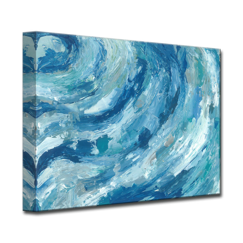 « soirée ocean », reproduction de peinture à l’acrylique sur toile en bleu, 20 po x 30 p