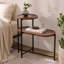 Petites tables basses Canapé moderne à 2 niveaux avec tablette de rangement et tables de bout en bois Tables de chevet (brun noyer)