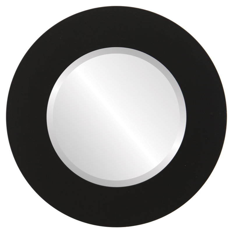 Miroir décoratif rond encadré Royster, H 35 po x l 35 po, Noir mat