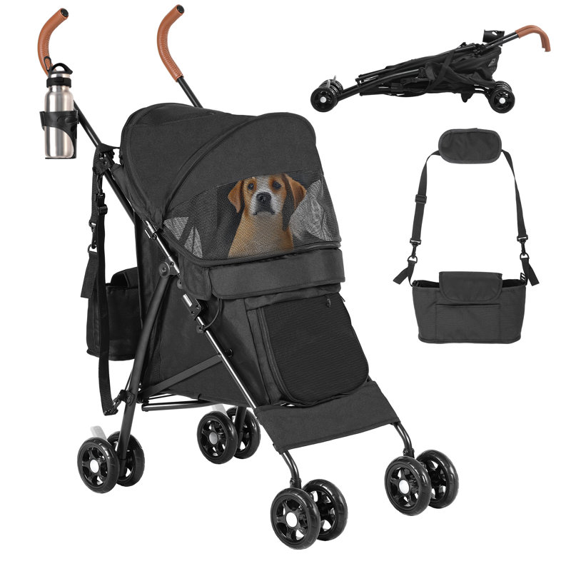 Foldable Pet Stroller, Black