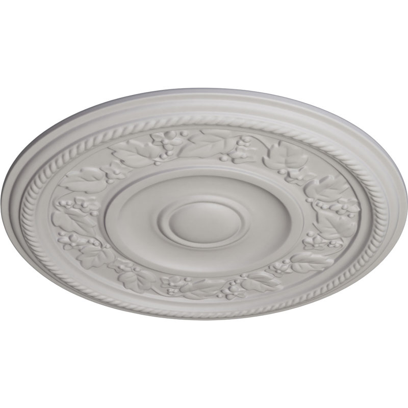 Endurathane Tyrone Ceiling Medallion, 16 1/8"OD x 3/4"P (Fits Canopies up to 6 3/4"), Hand-Painted Ultra Pure White Finish
