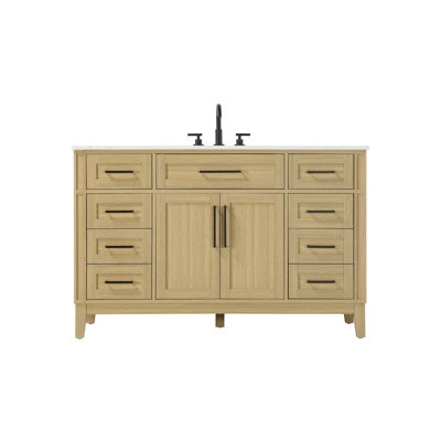 Meuble-lavabo simple 54 po brun miel