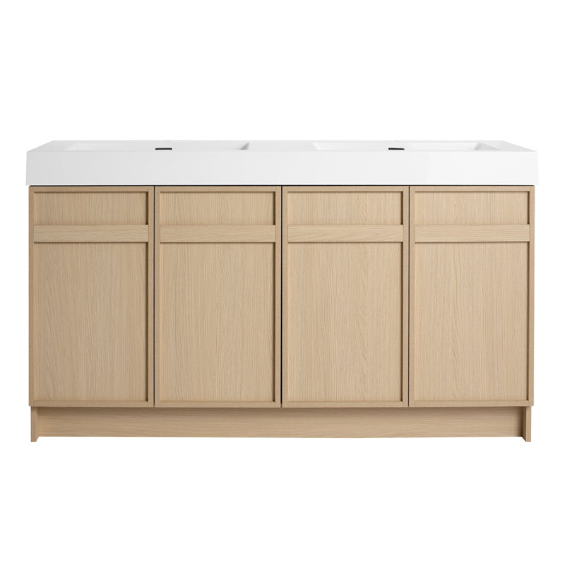 Meuble-lavabo autoportant avec lavabo en résine