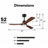 52 Inch Natural Wood Ceiling Fan With LED Light, Includes Remote Control-961219910