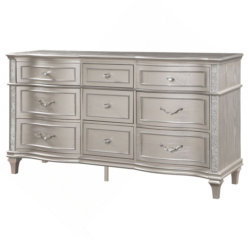 Commode 9 tiroirs avec plateau à bijoux amovible