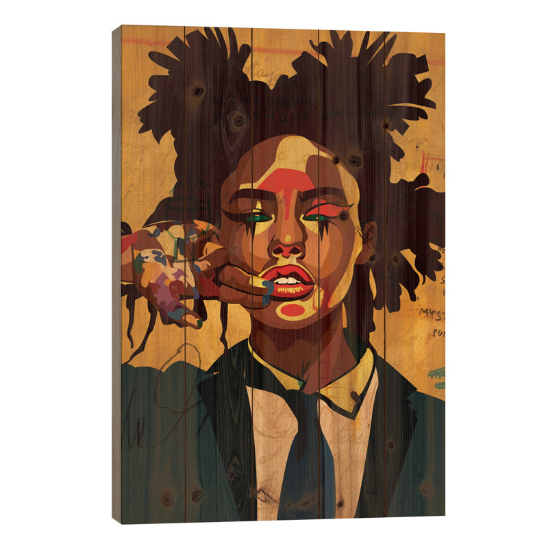 «Girl» par Dai Chris Art, impression sur bois sans cadre, L 18 po x H 26 po