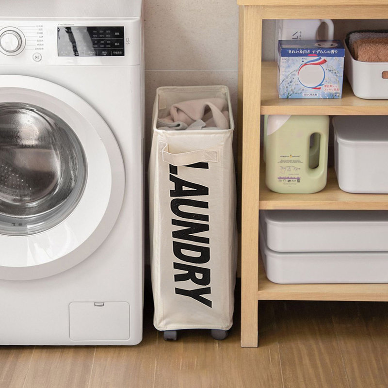 Laundry Basket with Wheels Easy Movement Large Capacity Foldable Design Waterproof Laundry Basket