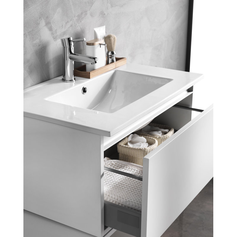Tuvalu Bathroom Suite, White Matt Lacquered