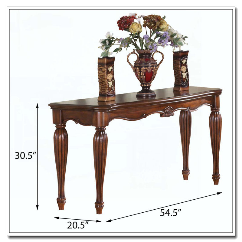 Cherry Sofa Table with Turned Fluted Legs
