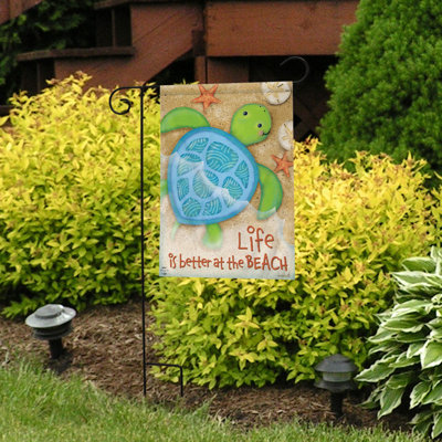 Drapeau de jardin Life Is Better Turtle