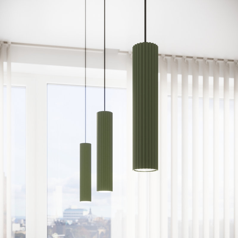 Bonina 1 - Light Brushed Nickel Pendant, Green