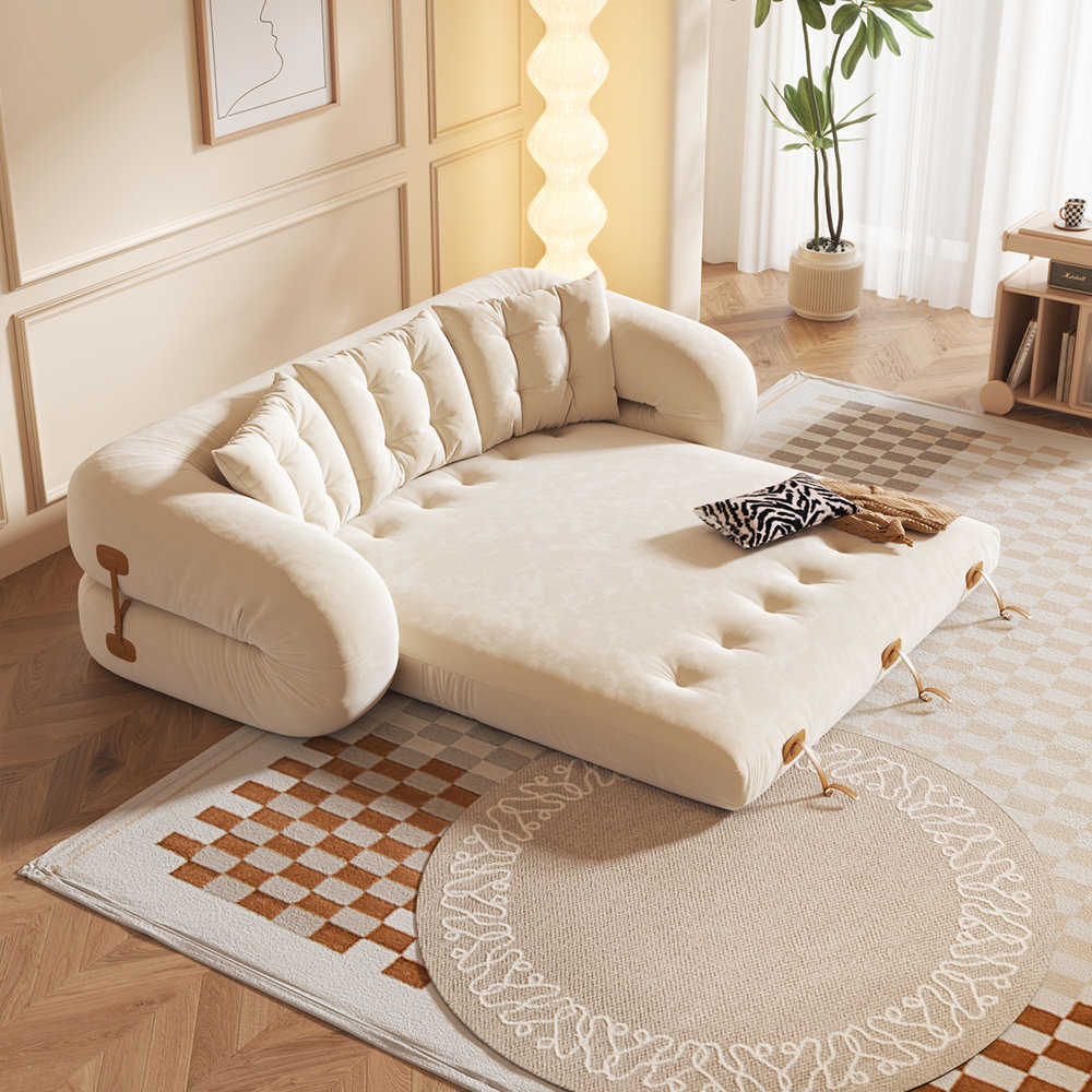 Anchondo Foldable Velvet Sleeper Upholstered Sofa Bed,Convertible Couch