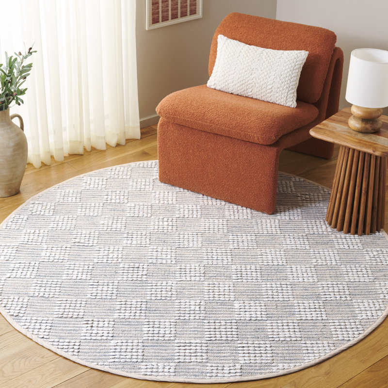 Tapis argent / ivoire Thanbir 979, Rond 6 pi