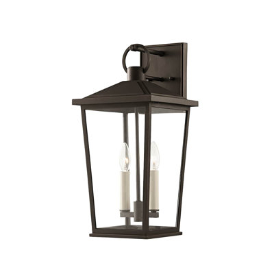 Petite applique murale d'extérieur 1 lumière Cadhla - Bronze texturé avec détails