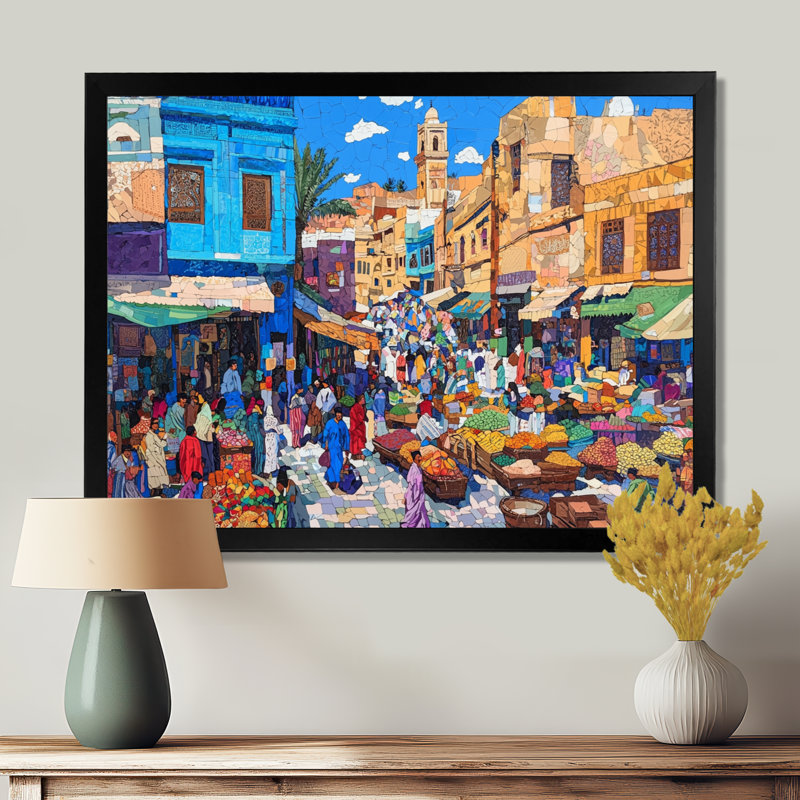 «Fez Frenzy Fez Morocco IV», impression d'art mural paysage, H 12 po x l 20 po, Noir