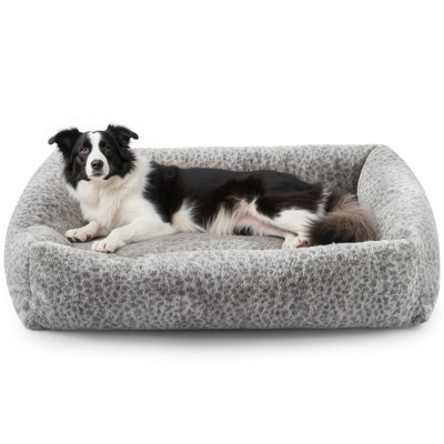 Lit pour chien apaisant à imprimé léopard rétro - lit orthopédique ultra doux pour chien et chat, coussin confortable pour animal de compagnie