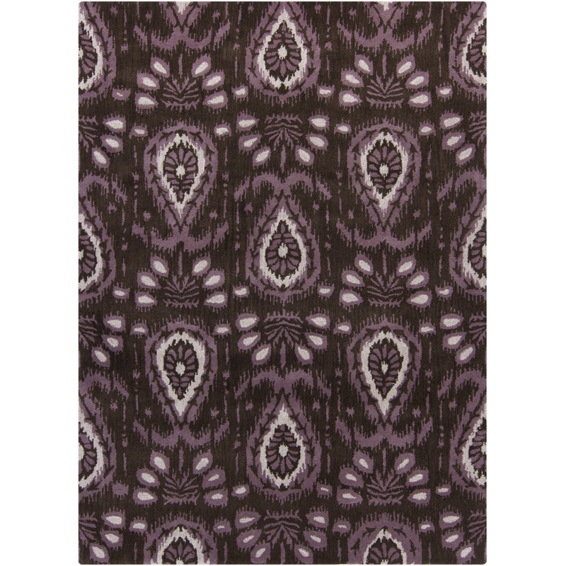 Tapis d'intérieur en laine performante, deux tapis faits main, tuftés à la main, motif floral rouille, 7 pi x 10 po