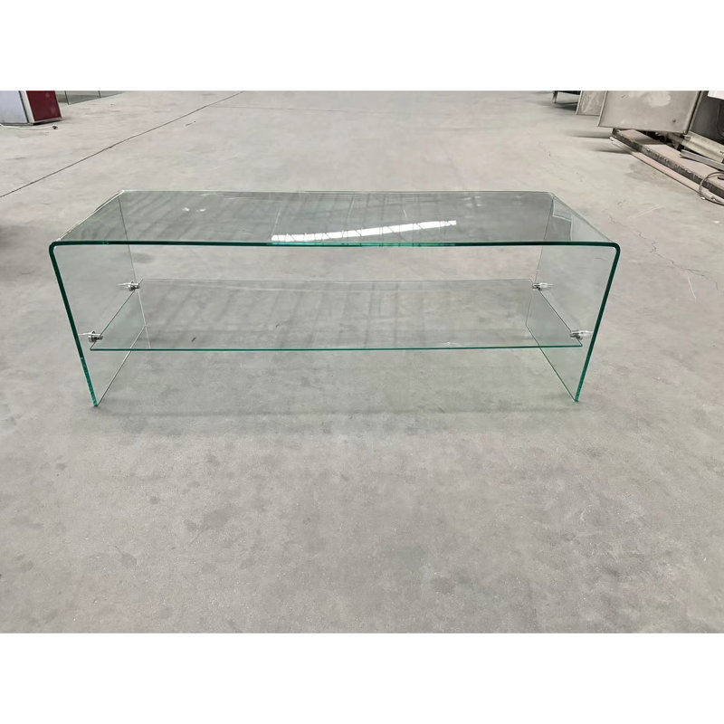 Bureau de pique-nique en verre transparent - Profitez des repas en plein air avec un grand espace de rangement