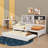 Charming Twin-Sized Daybed With Integrated Shelves, Chalkboard Design, And Pull-Out Trundle Bed
