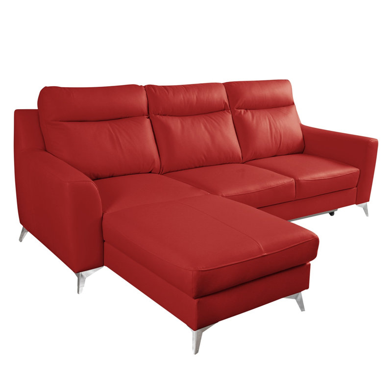Fabiha 3 Seater Sofa Bed, Red, Left Hand Facing