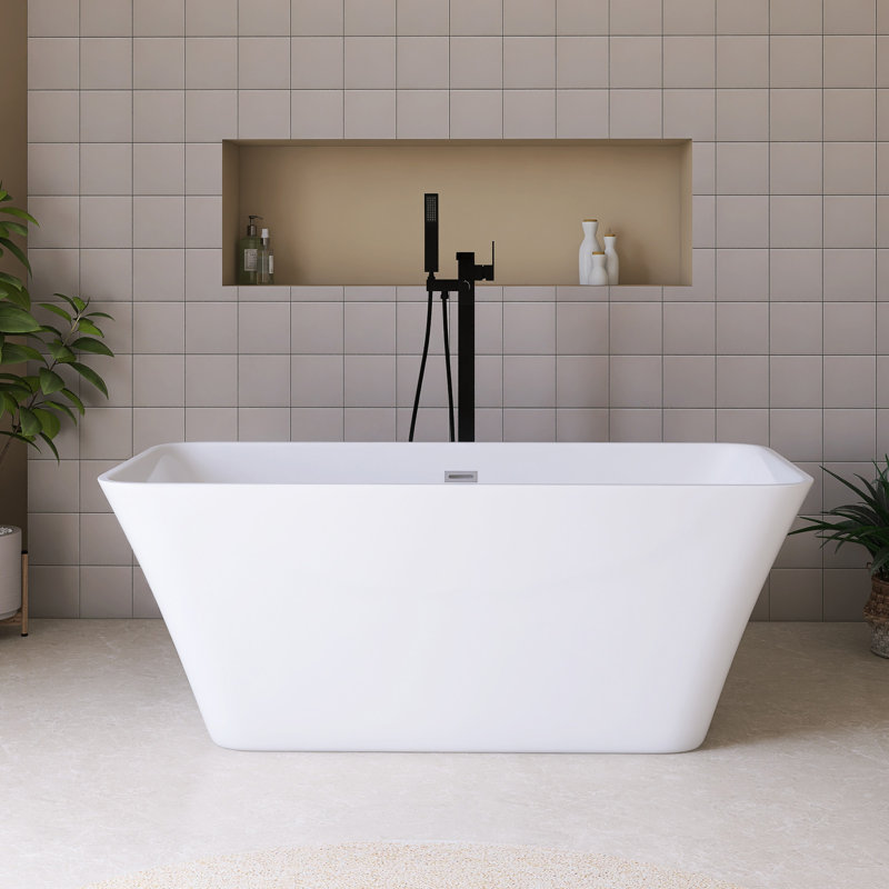 67" Acrylic Freestanding Soaking Bathtub