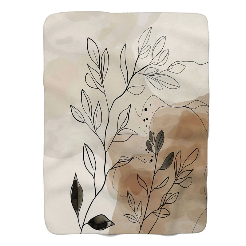 Neutre floral imperfection - couverture Sherpa de qualité supérieure 1 pièce, Grand lit