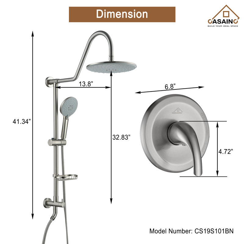 All-In-One Kit with Rough in-Valve, Brushed Nickel
