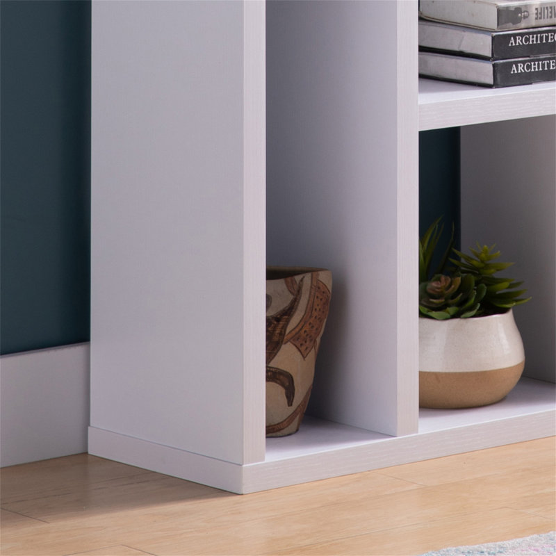 Bibliothèque contemporaine avec neuf tablettes - blanc