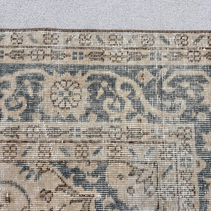 Tapis surdimensionné en laine beige 86,6 x 124 po