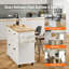 Îlot de cuisine avec plateau en bois massif, chariots mobiles d'une largeur de 35,4 po avec armoire de rangement, table de cuisine roulante avec support à épices, porte-serviettes et tiroir, îlots sur roulettes portables-1447457309