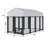 Outdoor Dog Kennel, Heavy Duty Steel Pet Shelter with Reflective Roof and Secure Lock