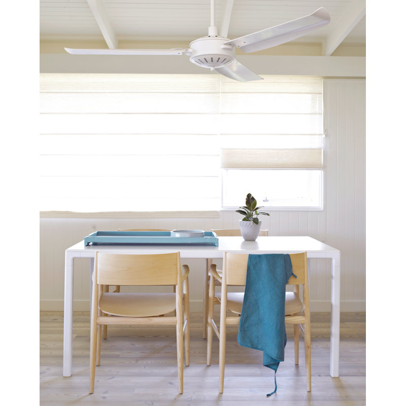 Carolina 56in 3-Blades Indoor/Outdoor Ceiling Fan with Remote Control, Antique White