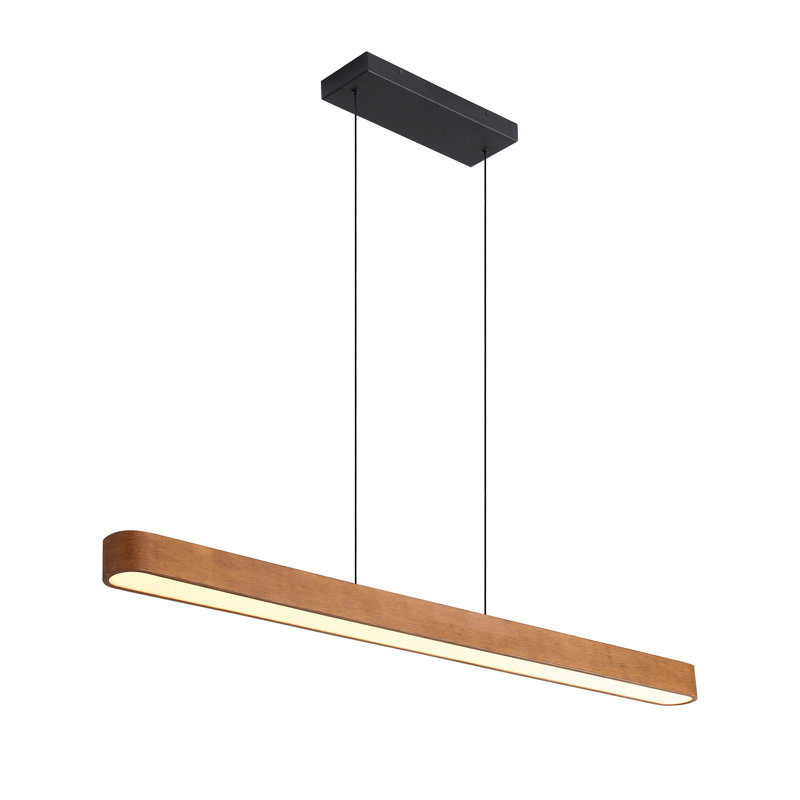 Luminaire suspendu DEL 48 po sans abat-jour Silva, Brun, Noyer