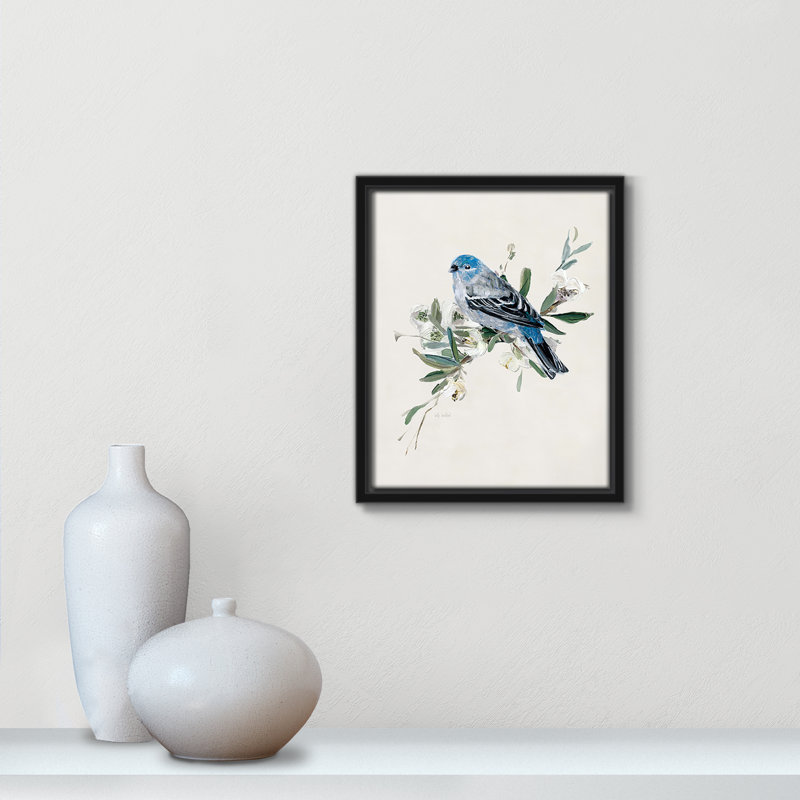 Bluebird Happy II - Toile à cadre flottant, H 11,5 po x l 9,5 po x P 2 po, Cadre noir