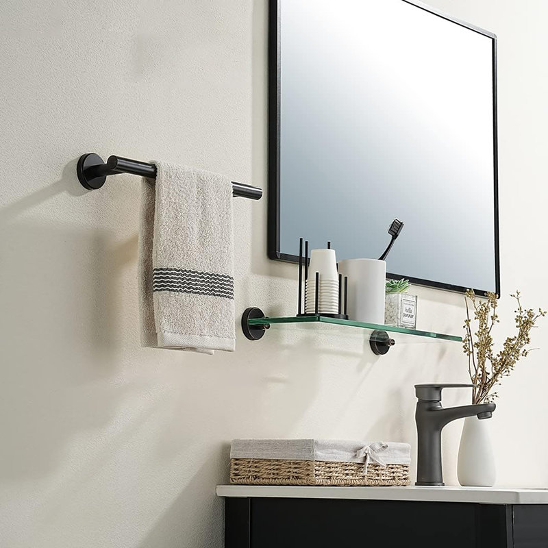 Porte-serviettes mural en acier inoxydable 304, Bronze frotté à l'huile, H 1,96 po x L 12 po x P 3,15 po