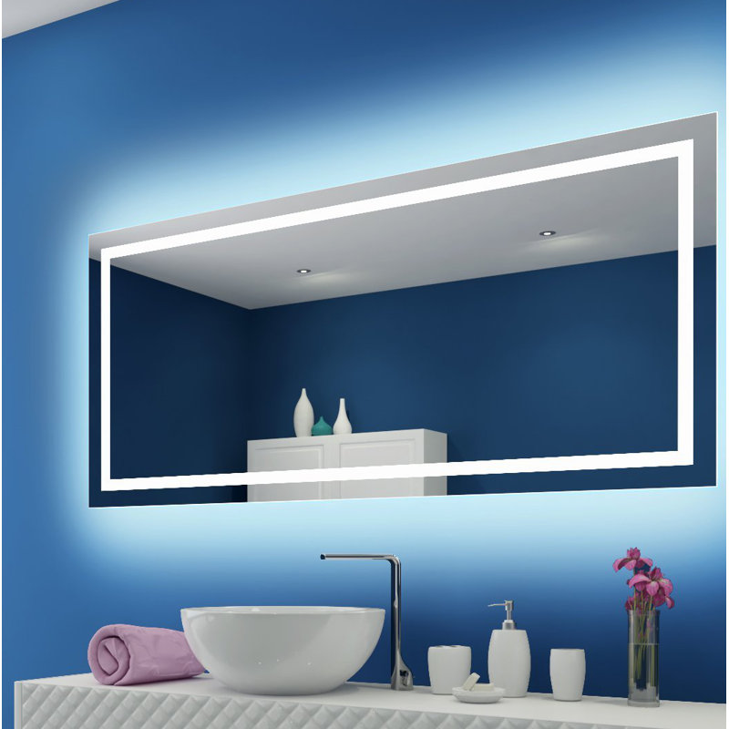 Miroir de salle de bain rétro-éclairé Harmony, 3000 K, H 32 po x L 70 po