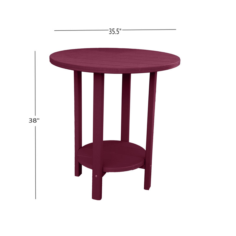 Table bistro Gloridine pour l'extérieur, Rouge foncé