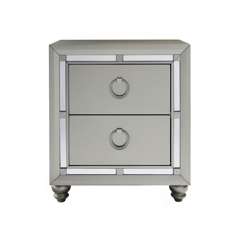 Table de chevet argentée CHLOE GEMSTONE