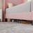 Twin Bed Frames with Wingback Headboard, Velvet Upholstered Platform Bed Frame with Sturdy Wooden Slats Support, No Box Spring Needed, Easy Assembly, Pink-123826817-123826811