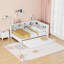 Lit de jour en bois blanc avec lit gigogne simple, tablettes de rangement intégrées et ports de chargement USB-1785141037-1786518933