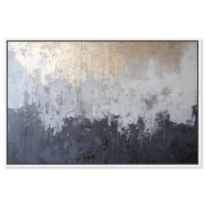 «Silvered Layers», art abstrait bleu par Art Remedy